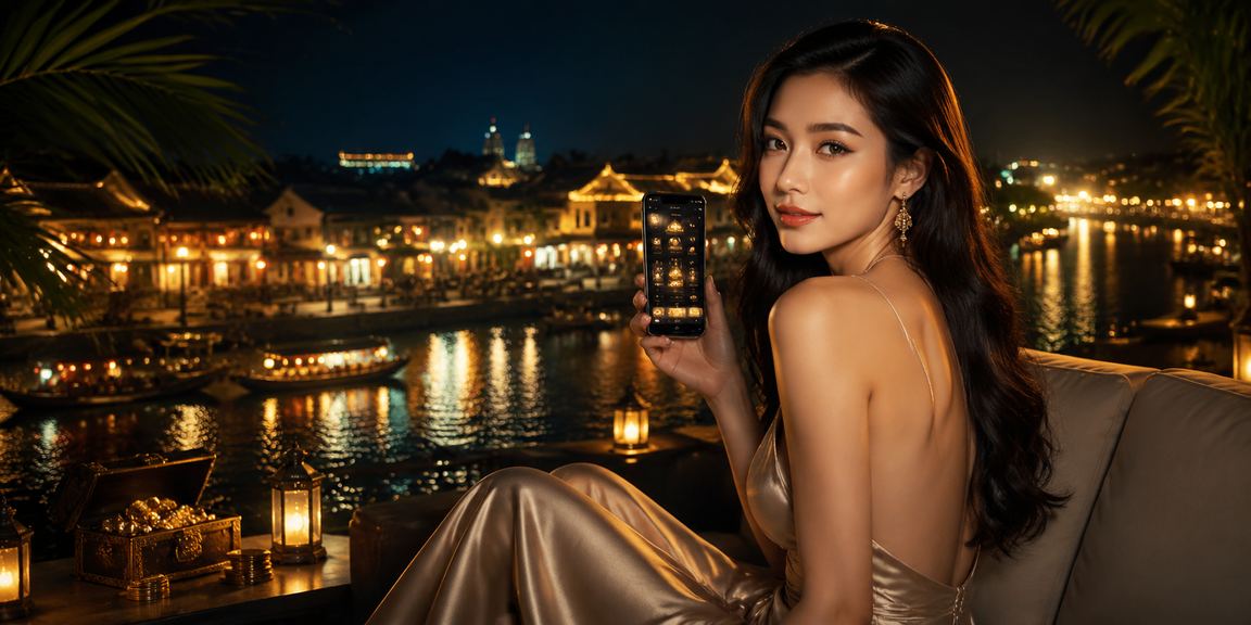 Người mẫu Việt Nam tại Huế sử dụng điện thoại để trải nghiệm casino và đặt kèo thể thao trực tuyến